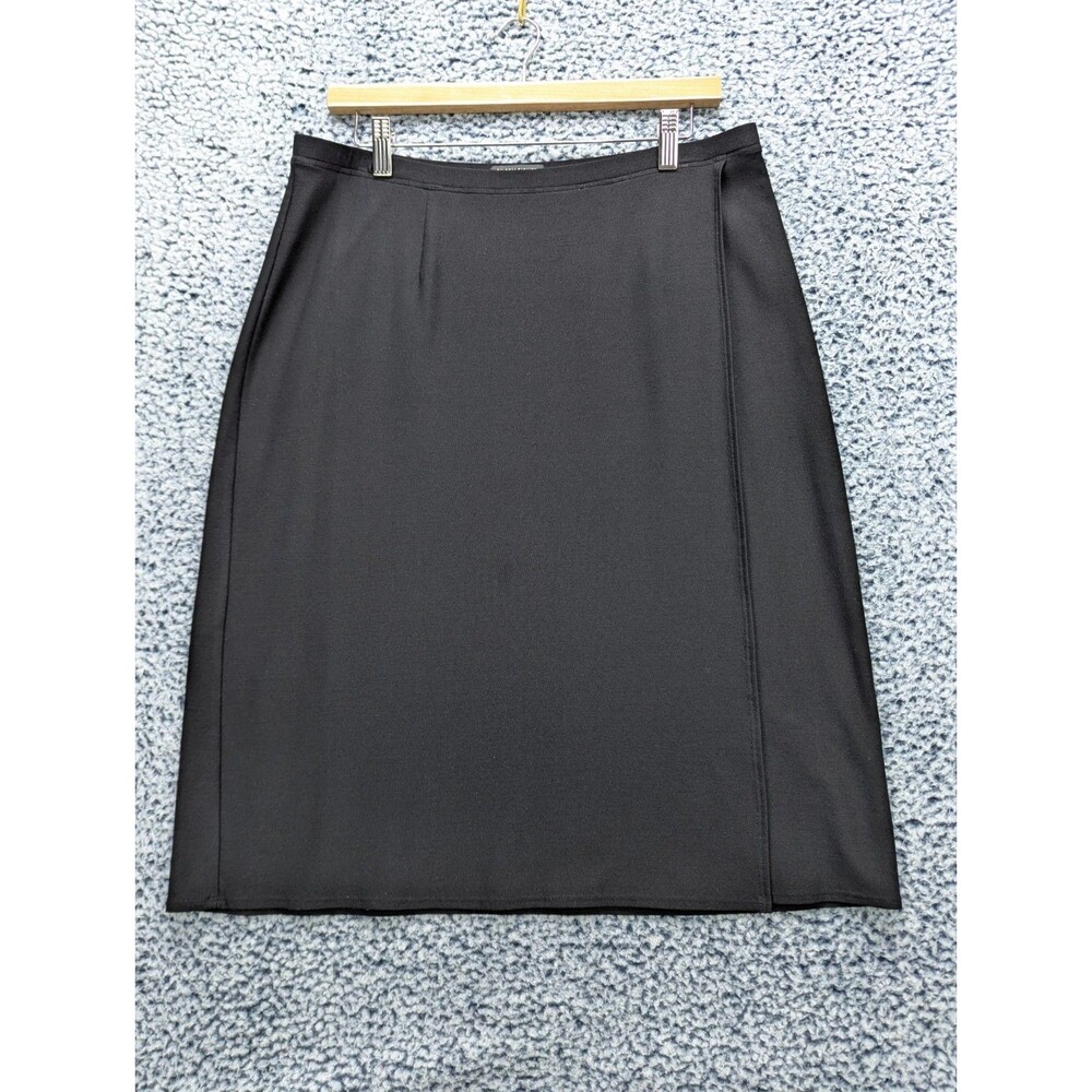Eileen Fisher Lightweight Knee Length Skirt Size M Pull On Office Stretch Black